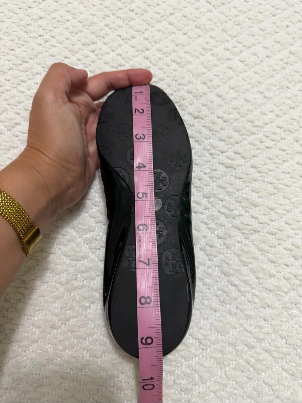 Tory Burch Reva Ballerina Patent Leather Flats Black Shoes Women’s Size 6.5 - Picture 9 of 10